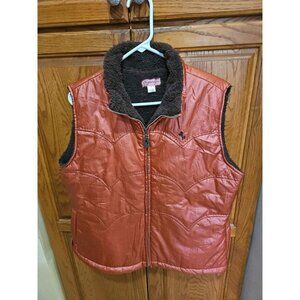 Womens Size Extra Large (XL) Cowgirl Up Fuzzy Interior Vest
